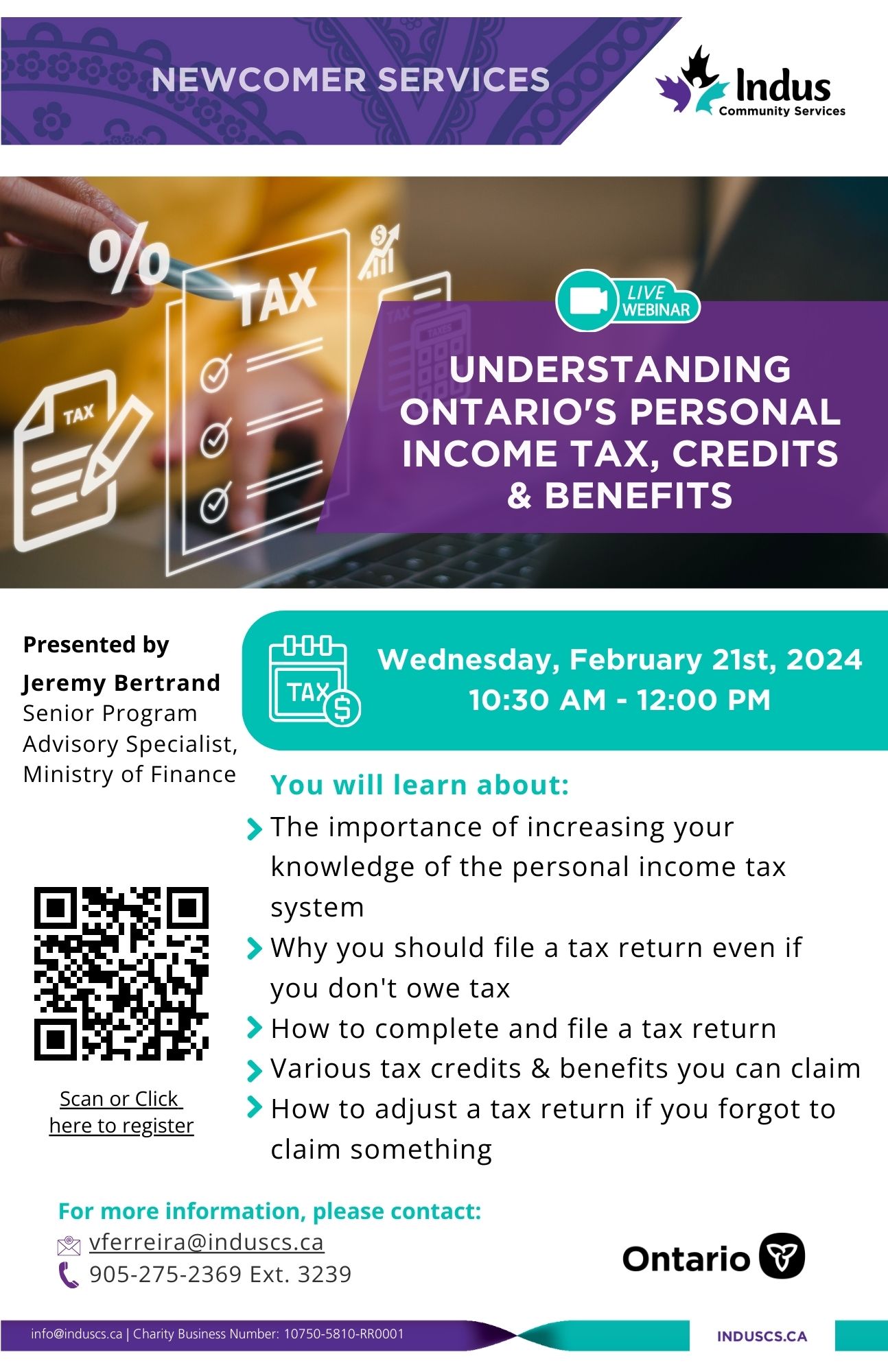 Understanding personal income tax webinar flyer